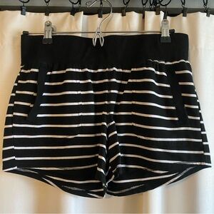 Athletic Works Black and White Striped Women's Shorts